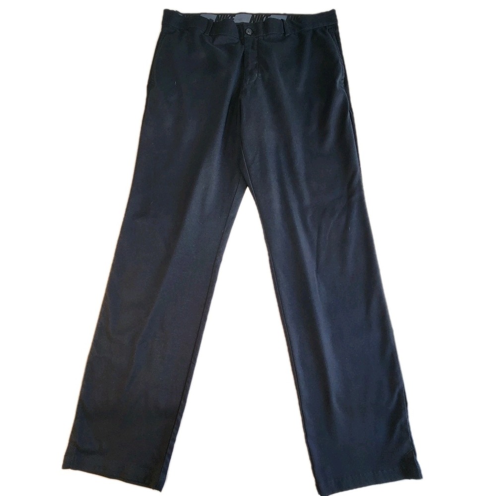 NIKE Dry-Fit Golf Chino Pants Mens 38x32 Large‎ Black Performance Stretch